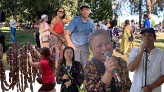 Update Angle Cruz Park, Morodok Band Singing Buy Sweet Corn and Dried Khmer Sausages.