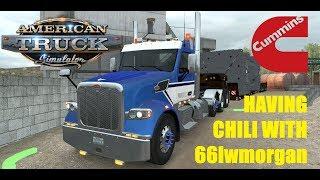 ATS GTM PETERBILT 567 MEETS 66lwmorgan AT THE DINER FOR SOME CHILI