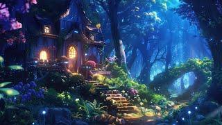 Enchanting Fairy Cottage in the Middle of the Forest (Night Version) - Music & Ambience 