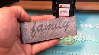 Engraving Stone with my FoxAlien Laser Machine | NewMan DIY #Shorts