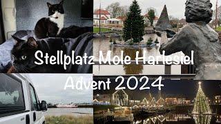 Wohnmobilstellplatz Mole Harlesiel im Advent 2024