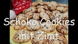 Weihnachtskekse | Schoko Cookies mit Zimt | Einfache Chocolate Chip Cookies selber backen