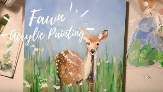 ACRYLIC PAINTING PROCESS: Fawn Acrylic Painting Timelapse