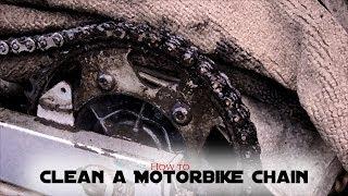 The filthiest motorbike chain you ever seen being cleaned