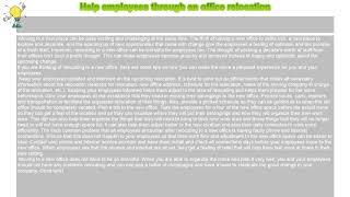 How to : Help employees through an office relocation