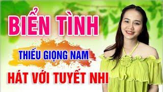 Karaoke BIỂN TÌNH Thiếu Giọng Nam | song ca với Tuyết Nhi Organ