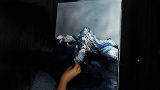 Palette Knife Painting ASMR | Mountain