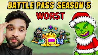 mini militia new battle pass season 5 2025 || Worst battle pass in mini militia