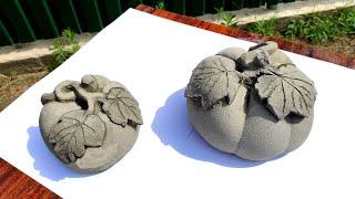 DIY Cement Pumpkin DIY Cement Crafts Cement Ideas Garden Figurines