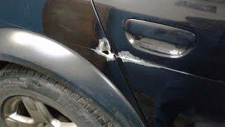 Audi. Мелкий ремонт рваной раны. БЫЛО-СТАЛО.