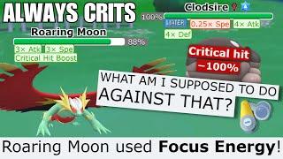 100% CRITICAL HIT RATE Roaring Moon SWEEPS In Pokemon Showdown