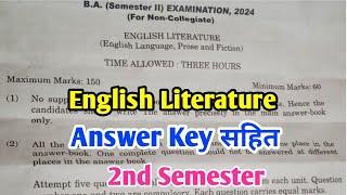 English Literature | अंग्रेजी साहित्य | B.A 1st Year 2nd Semester Paper Exam Answer Key 2024 MSBU