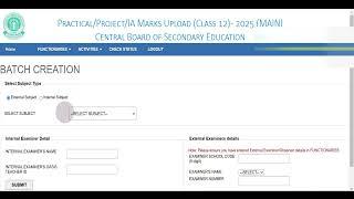 How to Upload Practical Marks for Class XII (2024-25) | Create Batch | Step-by-Step CBSE Guide