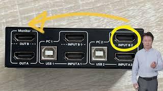 KVM Switch 2 Monitors 2 Computers,2HDMI KVM Switch Dual Monitor for 2 Computer and 4 USB3.0 Port