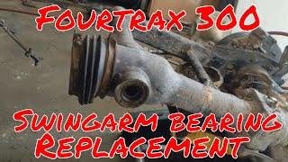 Honda 300 fourtrax swingarm removal and bearing replacement