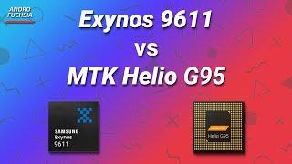 MTK HELIO G95 vs EXYNOS 9611 | PUBG TEST | Antutu 8 Geekbench 5 Which one is Better? [Hindi]