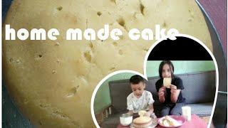 Simple cake making at home// without oven// Lily Lomou chang