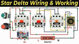 Star Delta Starter | Star Delta Control Circuit diagram | star delta control wiring & working