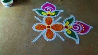 newyear simple padi kolam 3*3sankranti chukala diyamuggulu margazhi kolangalbhokispecial