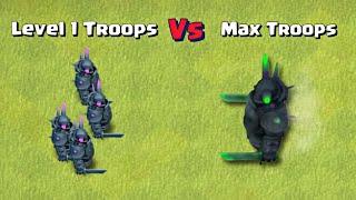 Level 1 Troops vs Max Level Troop | clash of clans