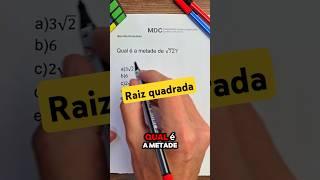 RADICIAÇÃO - Qual é a metade de raiz de 72? #concursos