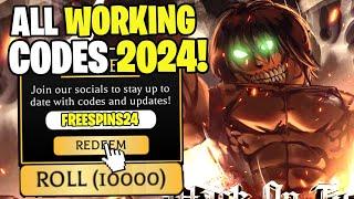 ALL WORKING CODES FOR ATTACK ON TITAN REVOLUTION IN 2024! ROBLOX ATTACK ON TITAN REVOLUTION CODES