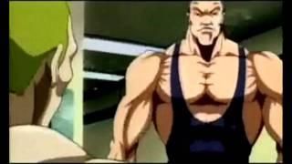 look at my muscles anime fight