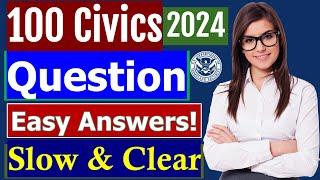 100 Civics Questions Random for the US Citizenship Interview 2024 (Random odder, 2X, 2008 Version)