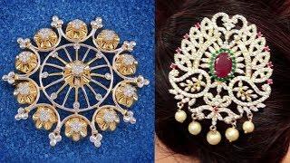 Latest Gold Brooch,Pendand and HairPin three in One Designs