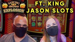 Max Betting Dancing Drums  Explosion!    Slot Machine!  With King Jason Slots!