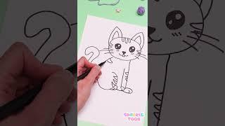 Yay  Let's Learn How to Draw  Cute Kitty  ️ #kids #drawing #art
