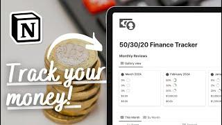 50/30/20 RULE Budget System to Track your Money & Finances | Notion Template Tutorial