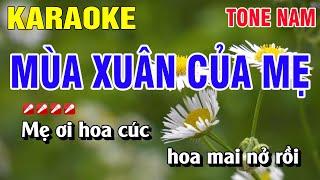 Karaoke Mùa Xuân Của Mẹ Tone Nam Nhạc Sống | Nguyễn Linh