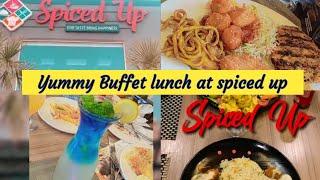 Family k sath buffet lunch at spiced up in sgd yummy food.. 