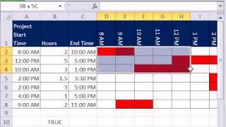 Excel Magic Trick 626: Time Gantt Chart -- Conditional Formatting & Data Validation Custom Formulas