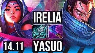 IRELIA vs YASUO (MID) | 1600+ games, 5/2/7 | KR Challenger | 14.11