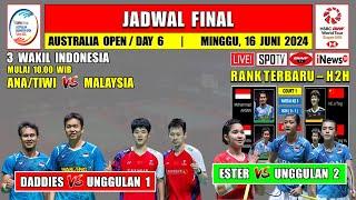 Jadwal Final Australia Open 2024 Hari Ini Live Inews TV ~ HENDRA/AHSAN vs UNGGULAN 1 ~ 3 Wakil INA