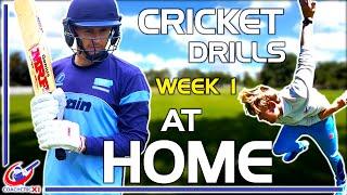 Cricket Drills at HOME - Batting, Bowling and Fielding at HOME - Week 1
