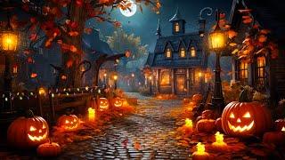 Cozy Autumn Village Halloween Ambience  Scary Halloween Sounds Halloween Background Music