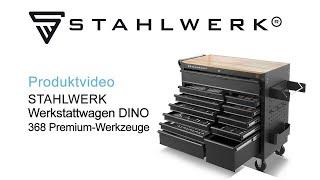 STAHLWERK Werkstattwagen DINO befüllt mit 368 Premium-Werkzeugen aus Chrom-Vanadium
