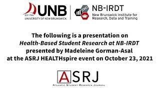 Health-Based Student Research at NB-IRDT - ASRJ HEALTHspire