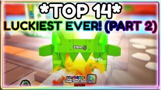  *TOP 14* MOST LUCKIEST IN PET SIMULATOR 99! *SHINY RAINBOW TITANIC?!* | (Part 2) 