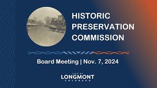 Historic Preservation Commission Board Meeting Nov. 7, 2024