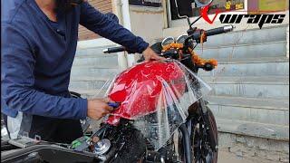 Royal Enfield Thunderbird 350 X tank lamination | ppf installation| Vwraps Sikar