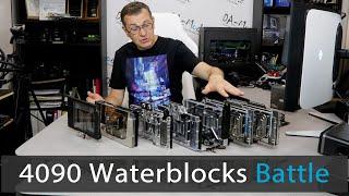 Seven 4090 Waterblocks back-to-back comparison.