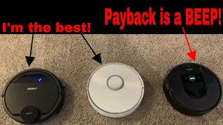 3 Way Robot Vacuum Race Home - Deebot Ozmo 930 VS iRobot Roomba i7 VS Roborock S5 - INTENSE FINISH