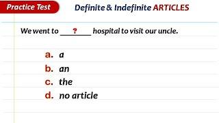 Quick Quiz - Definite & Indefinite Articles | English Grammar Test by Quality Education