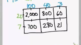 Multiplication Area Model Method 3 digit by 2 digit