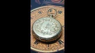 VVV-Antique  M. J. Tobias 18k Gold Key Wind Liverpool England Pocket watch