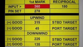 Calculating Compass Headings for Sailboat Racing in Excel Spreadsheet for phones, tablets or laptops